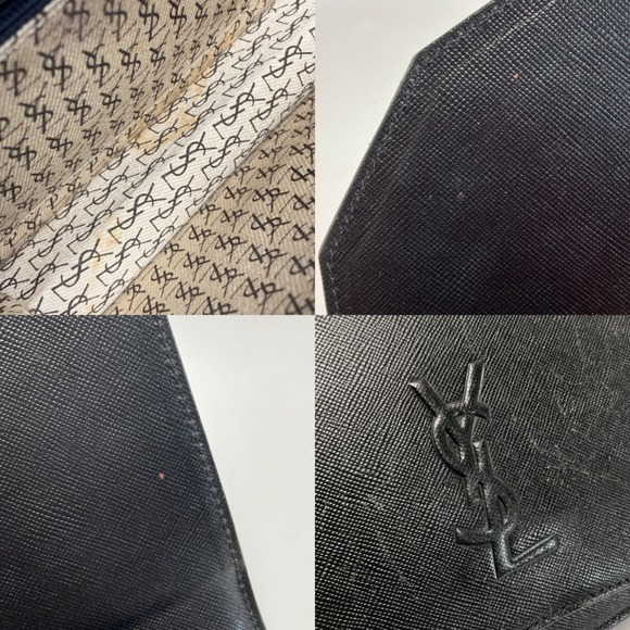 Yves Saint Laurent YSL Logo Clutch Bag Black - Picture 5 of 8